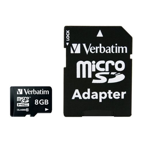 MICRO-SDHC GEHEUGENKAART 8GB VERBATIM CLASS-10 INCL. ADAPTER
