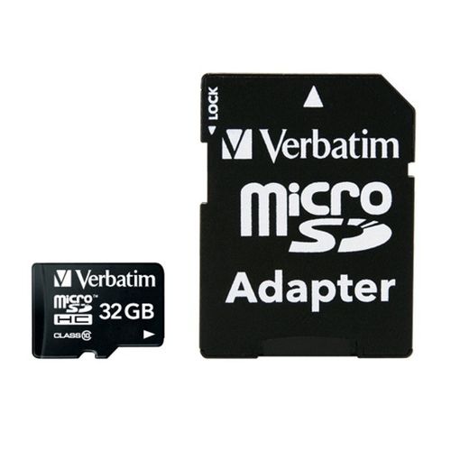 MICRO-SDHC GEHEUGENKAART 32GB VERBATIM CLASS-10 INCL. ADAPTER